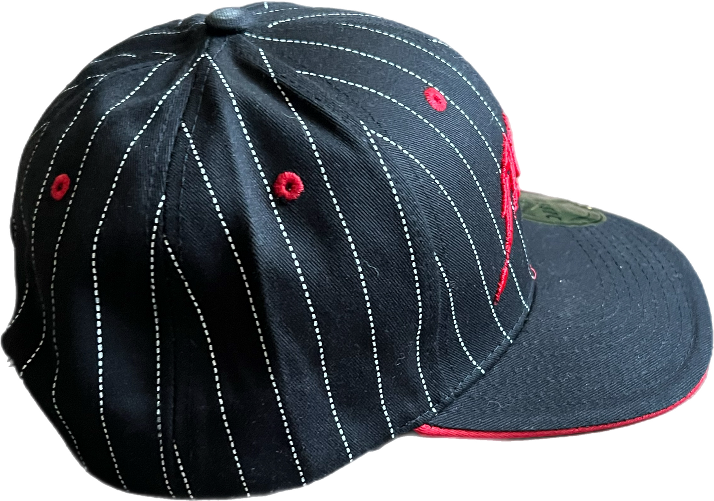 Pin Stripe Red Stitch