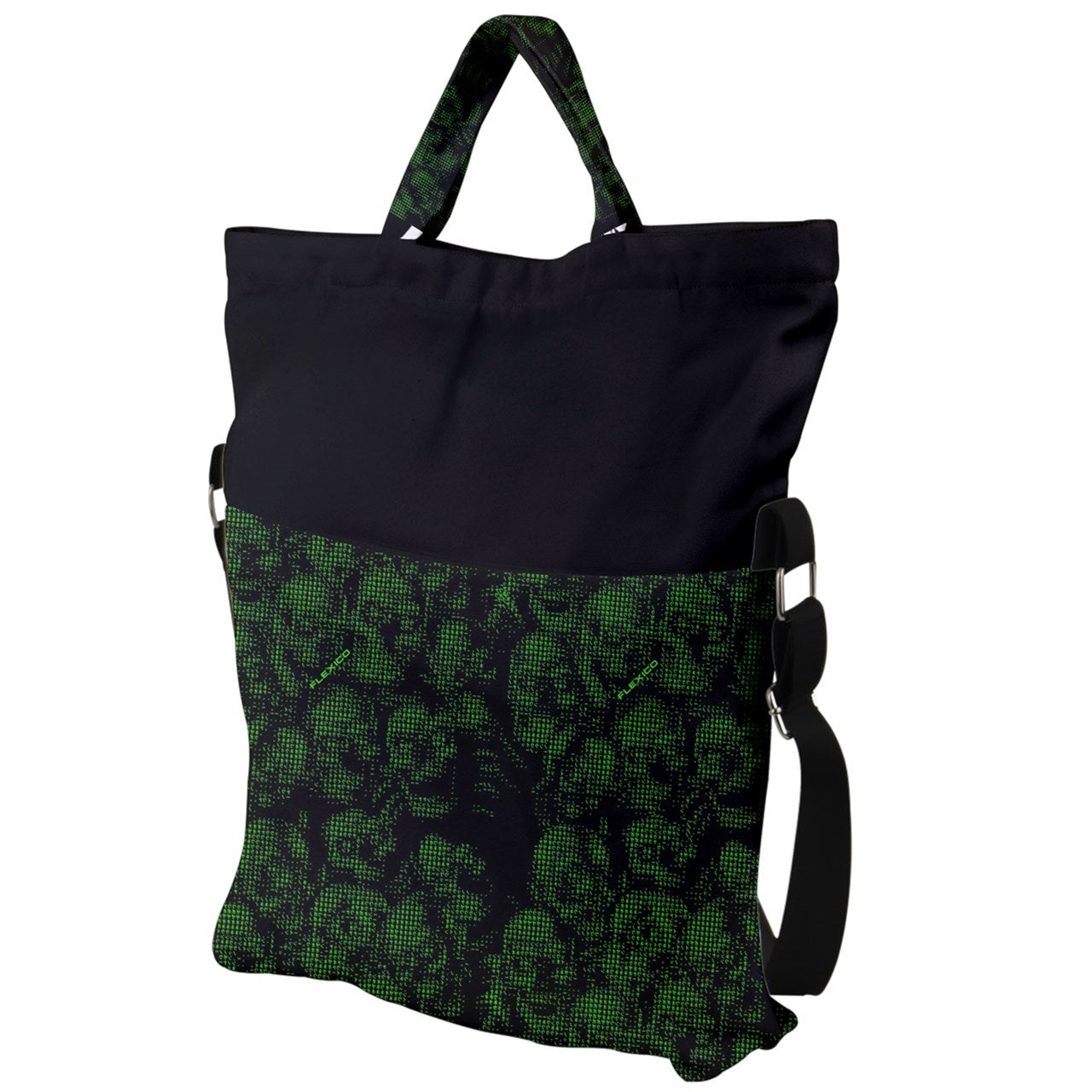 Flexico Skull Code X Fold Over Handle Tote Bag