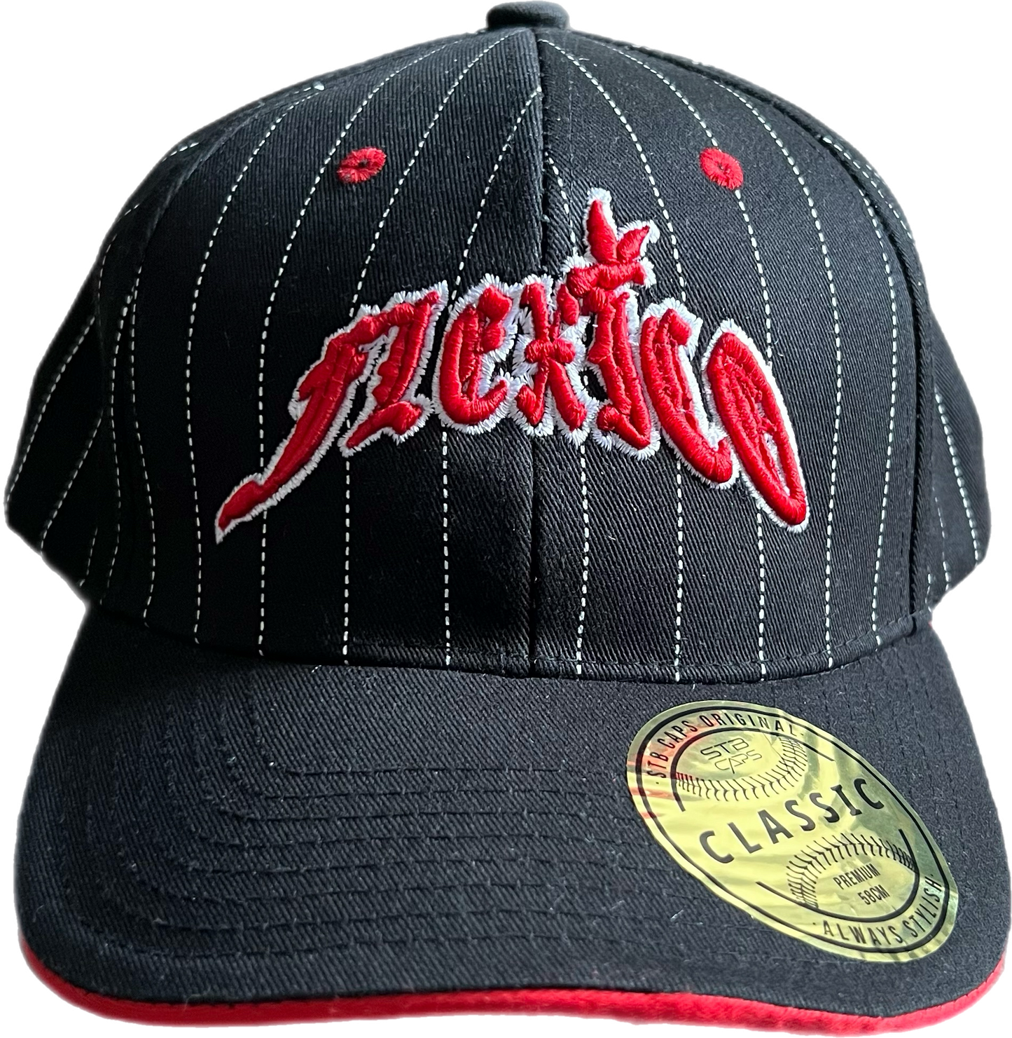 Pin Stripe Red Stitch with Boarder