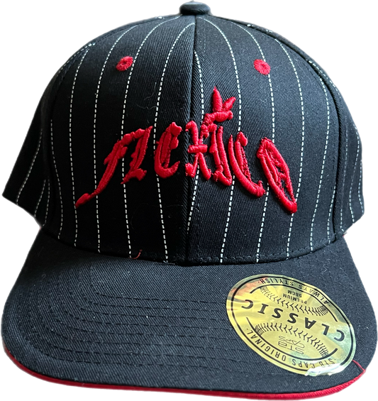 Pin Stripe Red Stitch