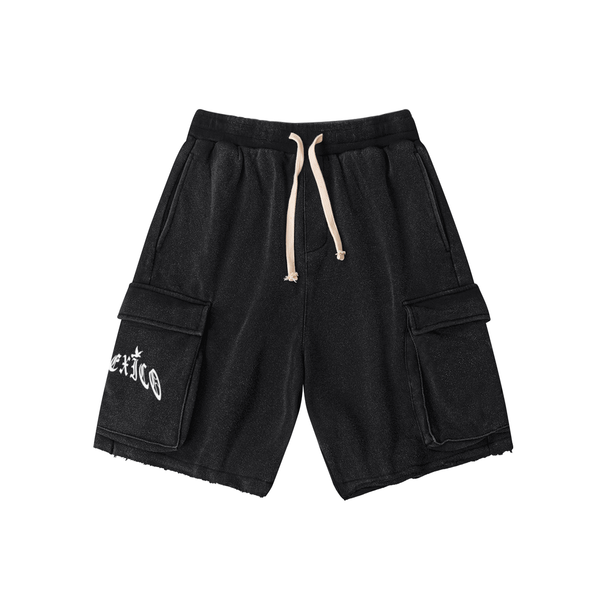 FLEXICO LOGO BLACK COTTON SHORTS